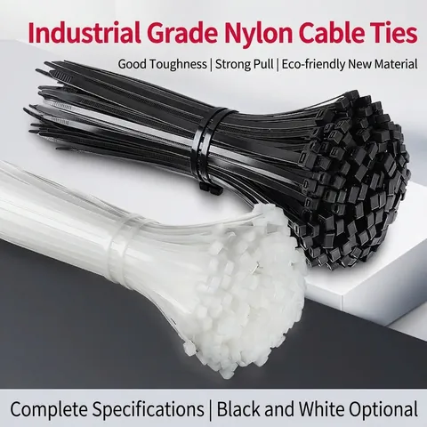 Fascette per Cavi in Nylon Autobloccanti Fascette in Plastica Resistenti Fissaggio per Avvolgimento Cavi ad Alta Resistenza Per Ufficio Domestico