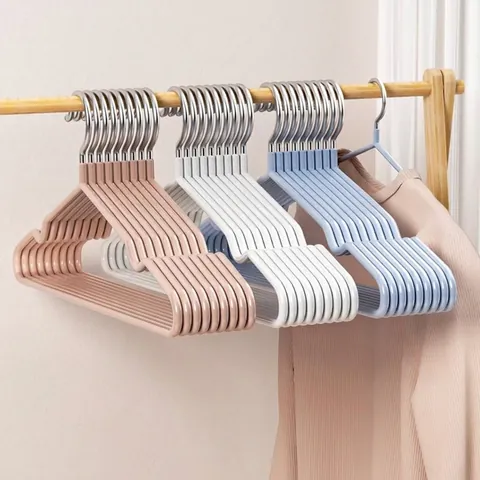 Perchas de Ropa Sin Costuras Antideslizantes Núcleo de Metal Recubierto de PVC Perchas para Ahorrar Espacio Sin Bultos en los Hombros