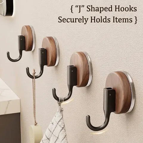 Vacuum Suction Cup Hook Wall Mount No Drilling Heavy Duty ABS Wood Grain Hook For Kitchen Bathroom Door Towel Storage