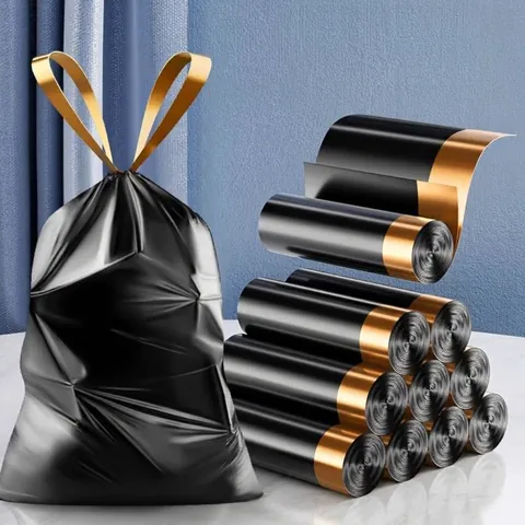 Handheld Drawstring Garbage Bags Thickened Leak-proof Heavy Duty Trash Bags For Home Kitchen Bathroom Privacy Protection Trash Bags