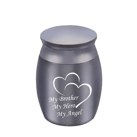 Stainless Steel Memorial Urn Small Cremation Jar for Human Pet Ashes Keepsake Commemorative Ornament Gold Silver 30x40mm