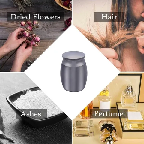 Stainless Steel Mini Memorial Urn For Pet Ashes Human Hair Moisture Proof Seal Small Keepsake Funeral Jar With Angel Wings Paw Print Pattern