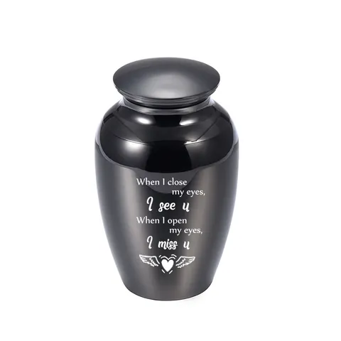 Mini Memorial Keepsake Urn for Human Pet Ashes Stainless Steel Cremation Jar with Heart Wings Remembrance Mirror Polished Funeral Casket