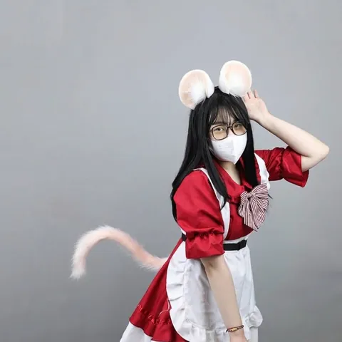 Diadema de Orejas de Animal de Peluche para Cosplay Anime Fiesta Orejas de Zorro Lobo Hecho a Mano Mujer Hombre Joyería