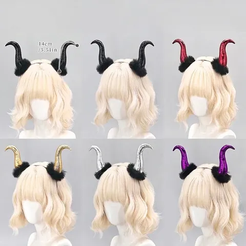 Diadema Gótica de Halloween con Cuernos de Demonio Metálicos Cuernos de Cabra de Súcubo Accesorio de Pelo para Cosplay Mujer Hombre