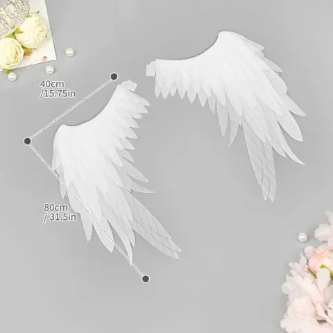 Angel Wings Cosplay Props Artificial Feather Costume Wings For Halloween Stage Performance Anime Convention Gothic Party Costume Accessories
