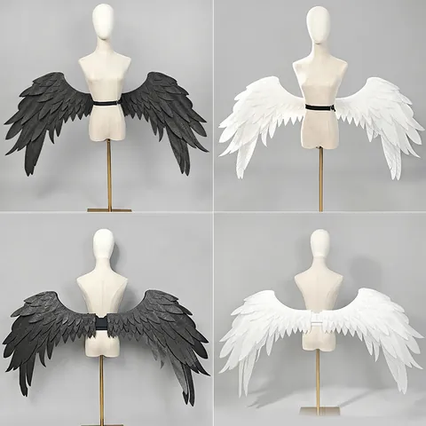 Angel Wings Cosplay Props Artificial Feather Costume Wings For Halloween Stage Performance Anime Convention Gothic Party Costume Accessories