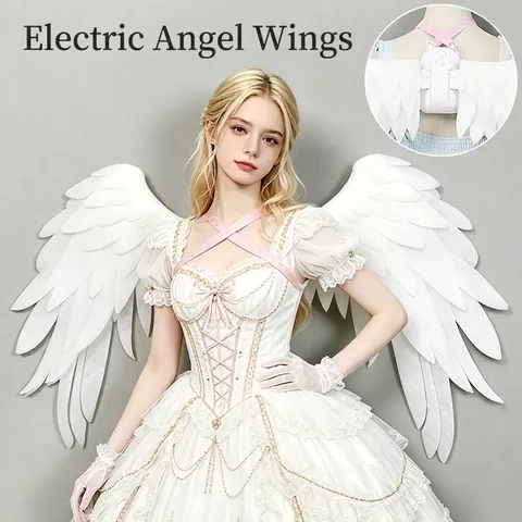 Electric Angel Devil Wings For Cosplay Anime Expo Stage Performance Festive Costume Props Accessories White Black Feather Wings