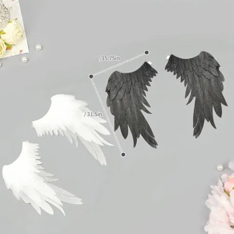 Electric Angel Devil Wings For Cosplay Anime Expo Stage Performance Festive Costume Props Accessories White Black Feather Wings