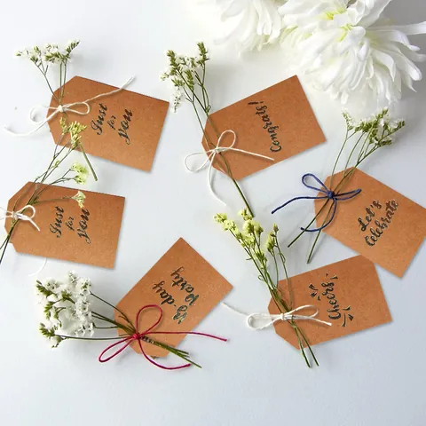 Gold Stamping Gift Tags Paper Birthday Christmas Labels For Wrapping Business Greeting Cards Gift Accessories Decorative Tags