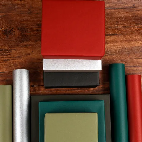 Rollo de Papel de Regalo Kraft Rayado Mate Para Navidad San Valentín Cumpleaños Envoltura de Regalos Rollo de Papel Oro Rojo Verde