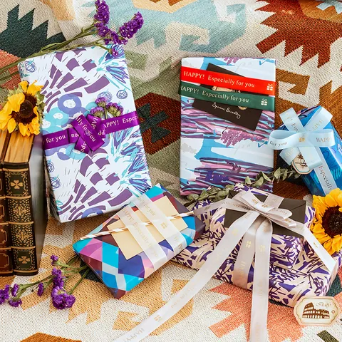 Abstract Art Gift Wrapping Paper Coated Paper For Birthday Valentine Day DIY Craft Packing Paper Ribbons Stickers