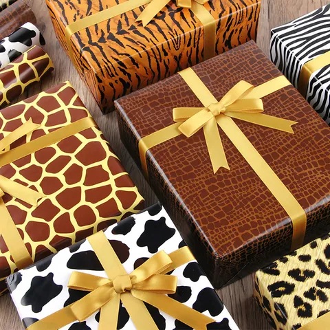 Cadeaupapier Met Dierenprint Luipaard Zebra Koe Slangenbuid Patroon DIY Boekomslag Decoratief Papier Voor Geschenkverpackking