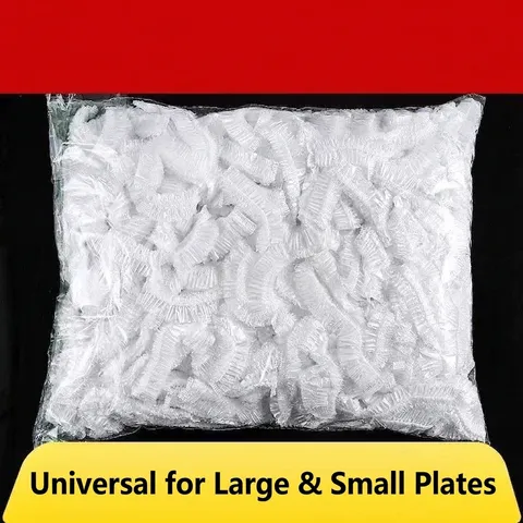 Disposable PE Food Covers Elastic Plastic Wrap Thickened Bowl Covers For Refrigerator Storage Leftover Dust Protection Transparent Universal
