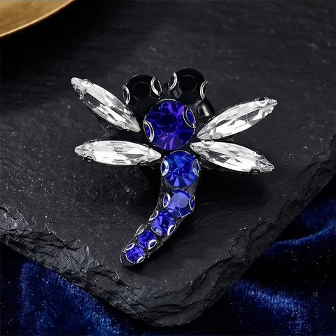 Broche Abeille en Paillettes Fait Main Épingle Insecte en Tissu Strass pour Accessoires de Vêtement Femme Broche Créative Libellule Papillon