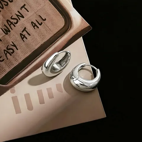 Französischer Minimalist S925 Sterling Silber Wassertropfen Creolen Für Frauen Spiegel Poliert Träne Ohr Manschetten Schmuck