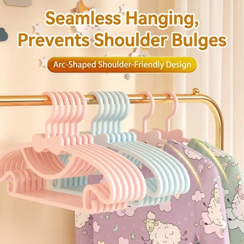 Antislip Kinderhangers Met Strikdecoratie Plastic Hangers Voor Baby Kinderen Kleding Drogen Kast Organisatie
