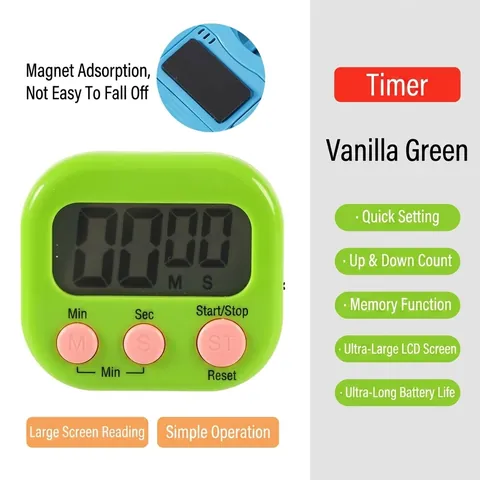 Digital Kitchen Timer Large LCD Display Magnetic Back Stand Loud Alarm Countdown Stopwatch For Cooking Baking Study Sports Classroom