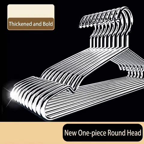 Solid Stainless Steel Hangers Non Slip Metal Clothes Hanger With Notches For Adults Closet Organization Rustproof Heavy Duty Drying Rack
