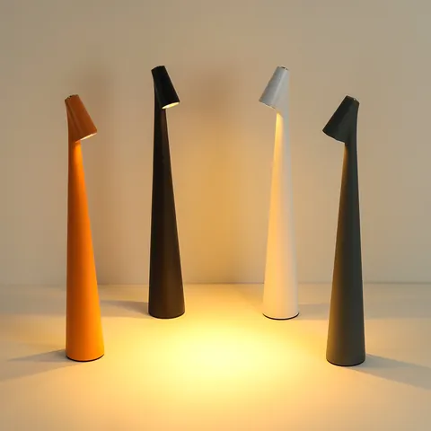 Minimalist Rechargeable LED Desk Lamp Aluminum Acrylic Portable Touch Dimming Night Light For Bedroom Living Room Table Decor