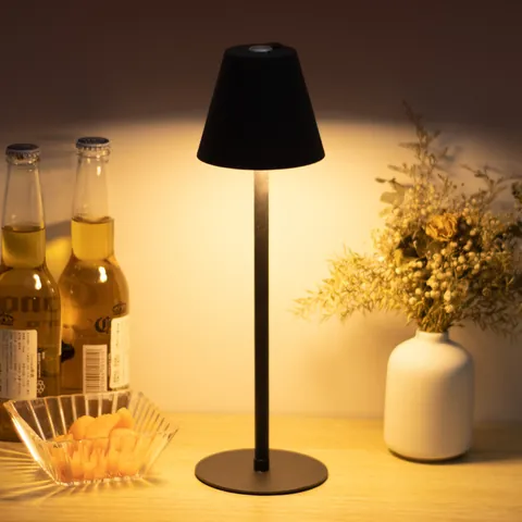Retro Iron LED Rechargeable Bar Table Lamp Cordless Touch Bedside Atmosphere Desk Light 3-Color Stepless Dimming