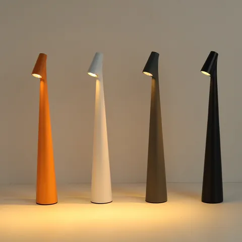 Minimalist Rechargeable LED Desk Lamp Aluminum Acrylic Portable Touch Dimming Night Light For Bedroom Living Room Table Decor