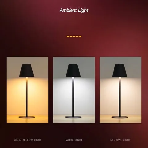 Retro Iron LED Rechargeable Bar Table Lamp Cordless Touch Bedside Atmosphere Desk Light 3-Color Stepless Dimming
