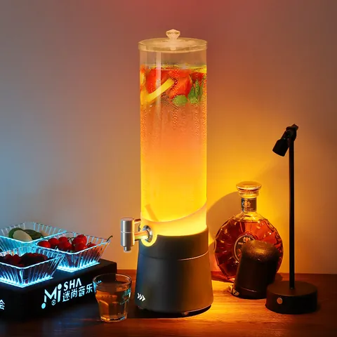 Moderner LED Leuchtender Bierturm Getränkespender Mit Zapfhahn Edelstahlbasis Große Kapazität Getränkespender Für Bar KTV Party Nachtclub Heimküche