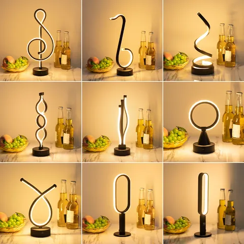 LED Rechargeable Bar Table Lamp Modern Minimalist Iron Silicone Decorative Night Light For Cafe KTV Restaurant Warm White