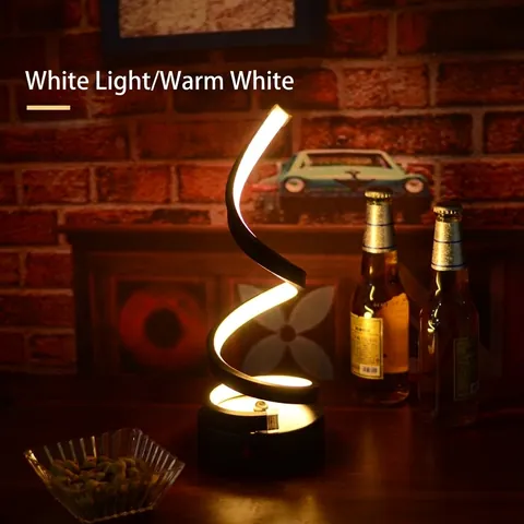 Modern Spiral LED Rechargeable Table Lamp Dimmable Atmosphere Desk Light For Bar Club Restaurant KTV Party Home Decoration