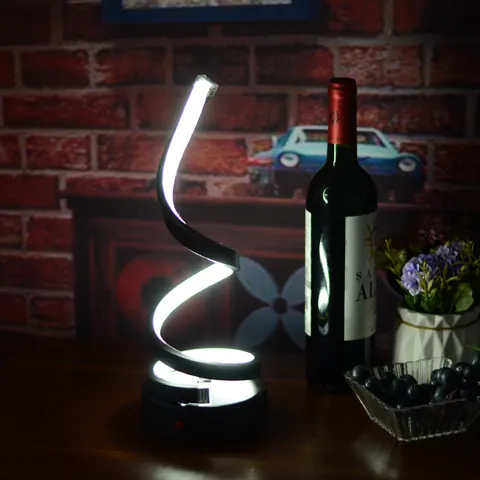 Modern Spiral LED Rechargeable Table Lamp Dimmable Atmosphere Desk Light For Bar Club Restaurant KTV Party Home Decoration