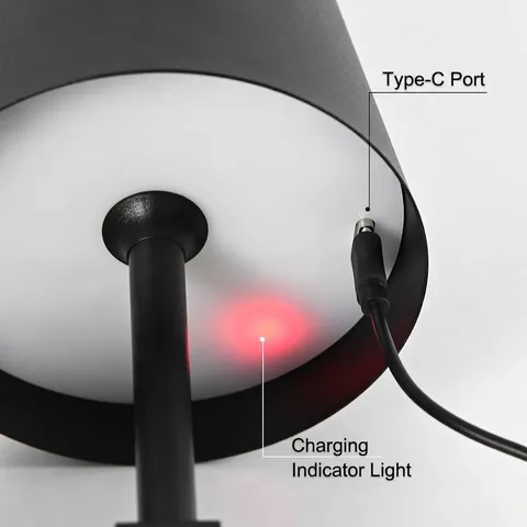 Lampe de Table LED Rechargeable Moderne Minimaliste sans Fil Métal Dimmable Tactile Veilleuse pour Salon Chambre Décoration Ambiance