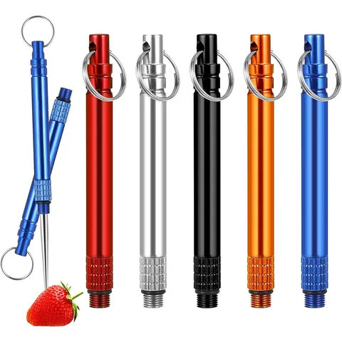 Portable Titanium Alloy Retractable Toothpick EDC Tool Integrated Metallic Keyring Toothpick For Outdoor Camping Daily Use Tool