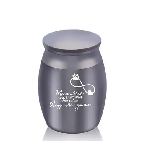 Stainless Steel Mini Keepsake Urn For Human Ashes Pet Memorial Jar Engraved Infinity Heart Paw Print Small Cremation Container
