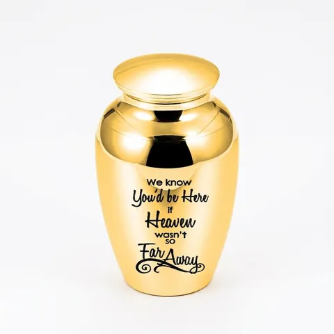 Memorial Urn For Human Or Pet Ashes Stainless Steel Cremation Keepsake Small Jar With Meaningful Engraved Quote Mirror Polished Finish