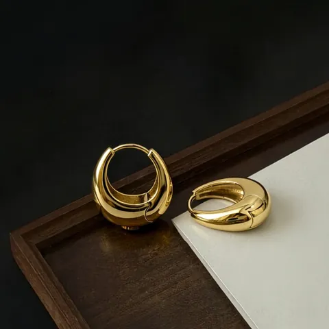 Französischer Minimalist S925 Sterling Silber Wassertropfen Creolen Für Frauen Spiegel Poliert Träne Ohr Manschetten Schmuck