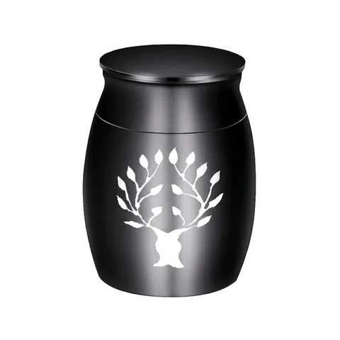 Stainless Steel Pet Cremation Urn For Ashes Tree Of Life Memorial Jar Opening Cylinder Jar For Dog Cat Hair Jewelry Gifts