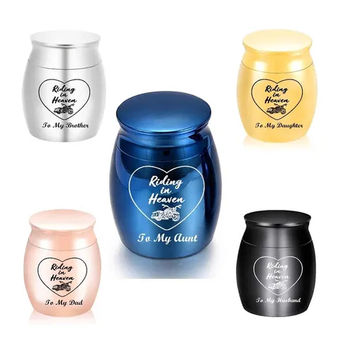 Stainless Steel Memorial Urn For Human Ashes Pet Keepsake Urn Riding In Heaven Motorcycle Design Commemorative Jewelry