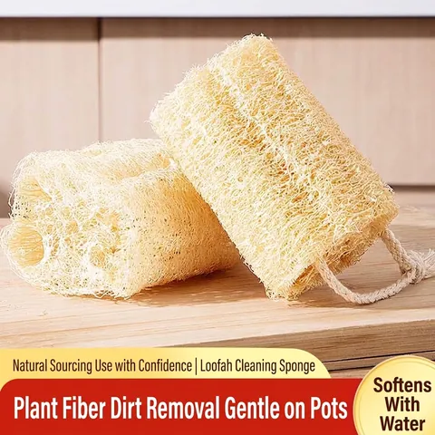 Natural Loofah Dishwashing Sponge Eco-Friendly Biodegradable Kitchen Cleaning Brush For Pots Pans Scrubber Dishcloth Tools