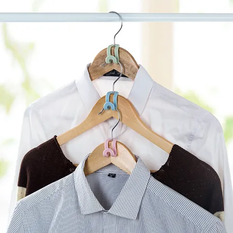 Mini Hanger Connector Hooks PP Plastic Non-slip Closet Space Saving Stacker Hooks For Clothing Hangers Organization