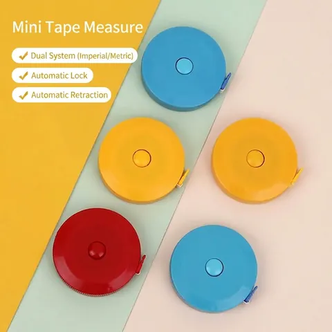 Mini Metro a Nastro Retrattile Portatile 1.5m 2m Righello Morbido per Misurazione del Corpo Sarto Cucito Artigianato Scuola Casa