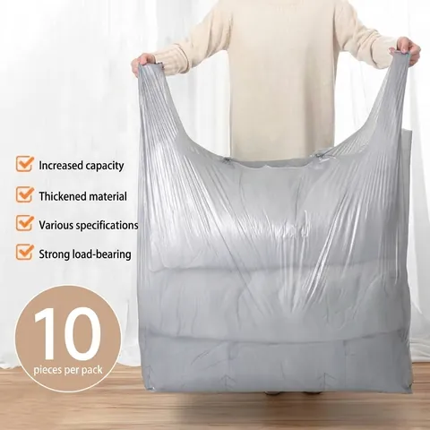 Extra Large Heavy Duty Moving Packing Bag Thickened PE Plastic Storage Bag With Reinforced Handles For Quilt Clothes Storage