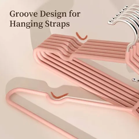 Heavy Duty Non-Slip Metal Clothes Hangers For Adult Dormitory Space Saving Non-Marking Dipped Plastic Hangers Durable Closet Organizer