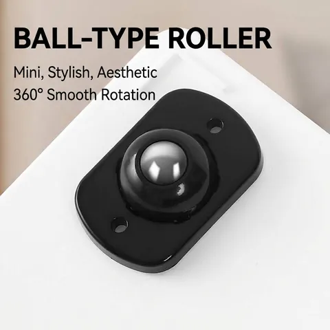 4 Pièces Roulettes Universelles Adhésives Mini Roues Pivotantes Rotation à 360 Degrés Poulie pour Boîte de Rangement Poubelle Bille Acier