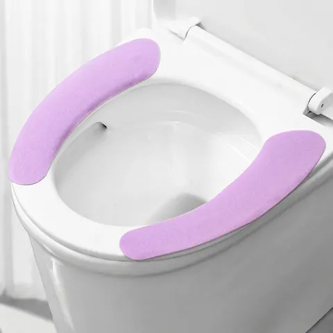Universal Waterproof Adhesive Toilet Seat Cover Pads Washable Warm Velvet Toilet Mat Suction Bathroom Toilet Seat Pad