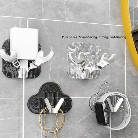 Strong Adhesive Wall Hooks No Punching Light Luxury Cloud Deer Antler Shape Towel Key Holder For Bathroom Kitchen Home Storage