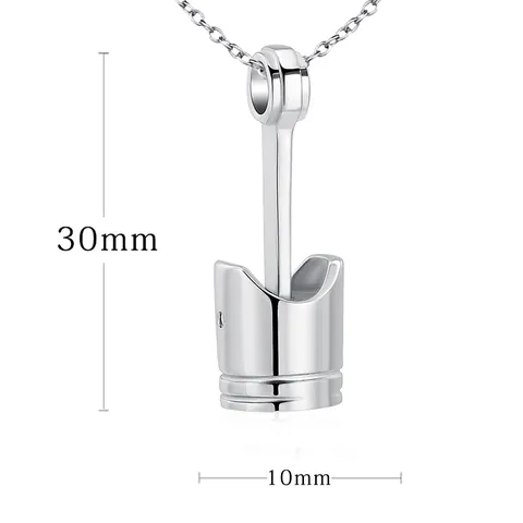 Edelstahl Kolben Urne Halskette Gedenken Kremation Schmuck Für Asche Andenken Anhänger Motorzylinder Kolben Stil Gedenkschmuck