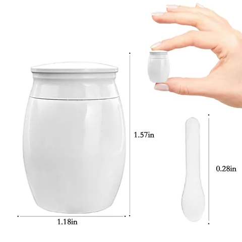White Miniature Memorial Urn Small Keepsake For Human Pet Ashes Aluminum Alloy Inscribed Cremation Urn Funeral Jar