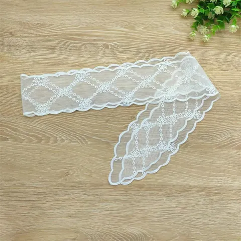 Französischer Stil Spitze Stickerei Haarband Für Damen Eleganter Wellenrand Band Haarschal Floral Mesh Haarseil Fee Stil Haarband