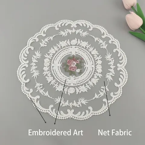 Französischer Vintage Spitze Stickerei Dekorationsmatte Blumen Hohlstickerei Untersetzer Für Schlafzimmer Nachttisch Foto Hintergrund Requisiten